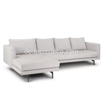 Parker Coconut White Fabric Links Anbausofa